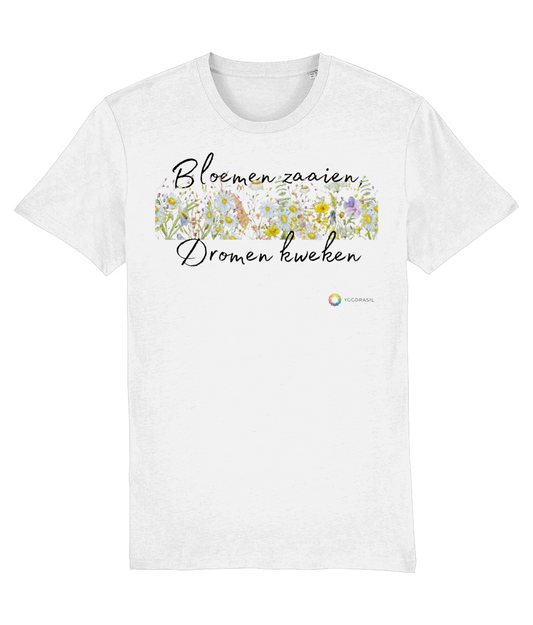 Unisex T-shirt, Bloemen zaaien